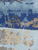 Elvorn Hand-Knotted Bamboo Silk Blend Rug - Blue