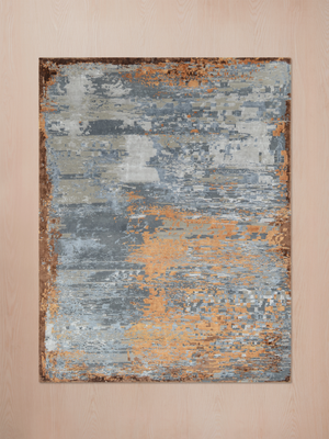 Virel Hand-Knotted Bamboo Silk Blend Rug - Grey