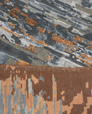 Virel Hand-Knotted Bamboo Silk Blend Rug - Grey