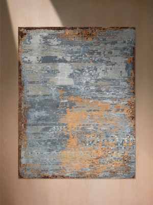 Virel Hand-Knotted Bamboo Silk Blend Rug - Grey