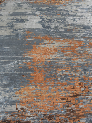 Virel Hand-Knotted Bamboo Silk Blend Rug - Grey