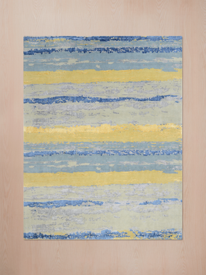 Eldrin Hand-Knotted Bamboo Silk Blend Rug - Blue