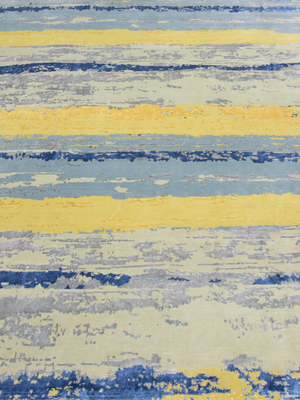 Eldrin Hand-Knotted Bamboo Silk Blend Rug - Blue