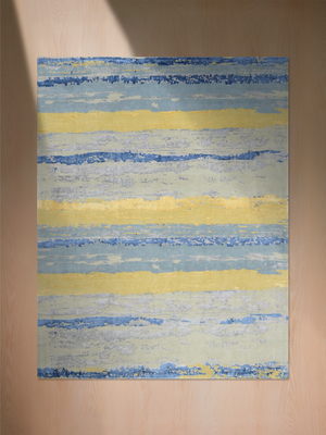 Eldrin Hand-Knotted Bamboo Silk Blend Rug - Blue