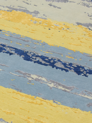 Eldrin Hand-Knotted Bamboo Silk Blend Rug - Blue