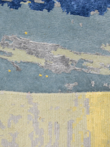 Eldrin Hand-Knotted Bamboo Silk Blend Rug - Blue