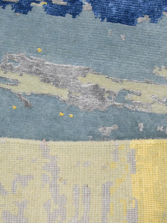 Eldrin Hand-Knotted Bamboo Silk Blend Rug - Blue