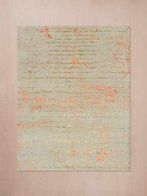 Orlune Hand-Knotted Bamboo Silk Blend Rug - Orange