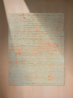 Orlune Hand-Knotted Bamboo Silk Blend Rug - Orange