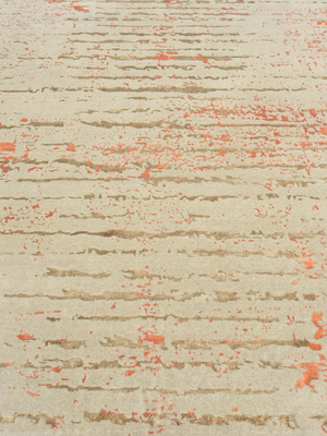 Orlune Hand-Knotted Bamboo Silk Blend Rug - Orange