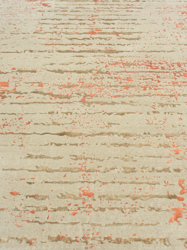 Orlune Hand-Knotted Bamboo Silk Blend Rug - Orange