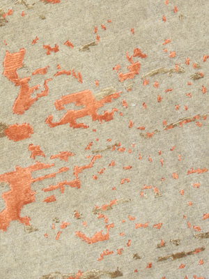 Orlune Hand-Knotted Bamboo Silk Blend Rug - Orange