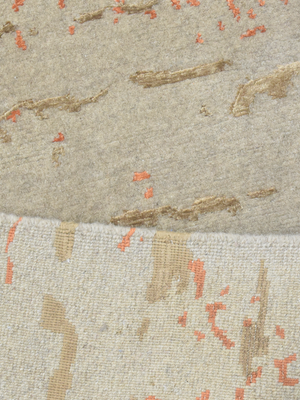 Orlune Hand-Knotted Bamboo Silk Blend Rug - Orange