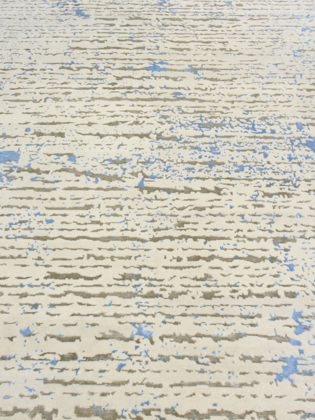 Velaris Hand-Knotted Bamboo Silk Blend Rug - Blue