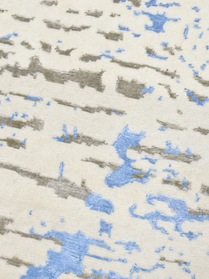 Velaris Hand-Knotted Bamboo Silk Blend Rug - Blue