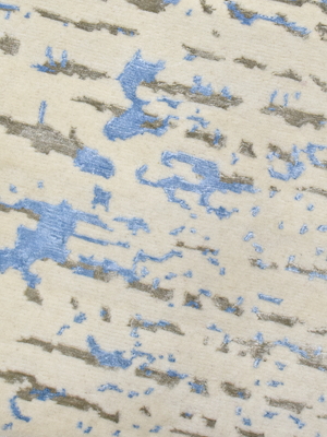 Velaris Hand-Knotted Bamboo Silk Blend Rug - Blue