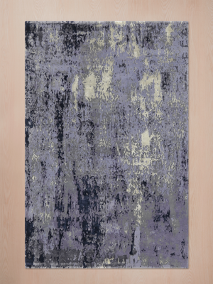 Sorellan Hand-Knotted Bamboo Silk Blend Rug - Quicksilver