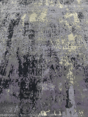 Sorellan Hand-Knotted Bamboo Silk Blend Rug - Quicksilver