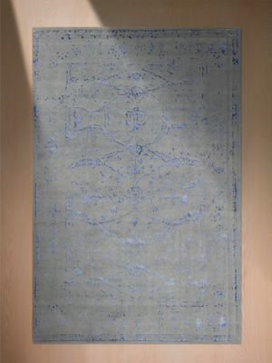 Kevar Hand-knotted Wool & Bamboo Silk Rug - Grey