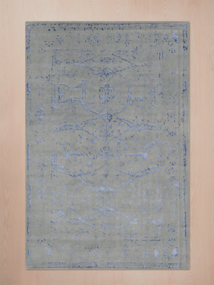Kevar Hand-knotted Wool & Bamboo Silk Rug - Grey