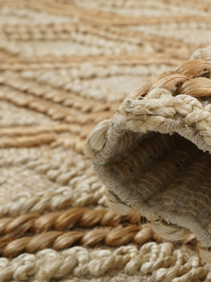 Koro Hand-woven Jute Rug - Natural