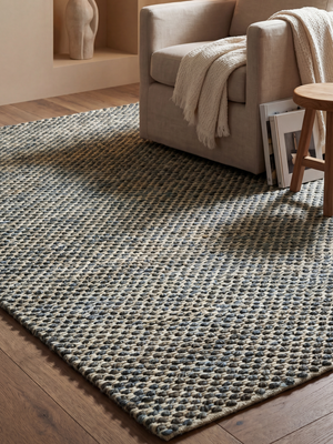 Selu Hand-woven Jute Rug - Blue