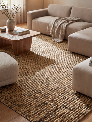 Baya Hand-woven Jute Rug - Blue