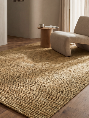 Rova Soumak Weave Hand-knotted Jute Rug - Natural