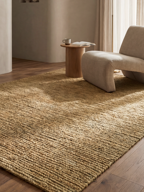 Rova Soumak Weave Hand-knotted Jute Rug - Natural
