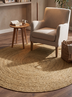 Tali Hand-woven Round Jute Rug - Natural