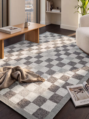 Keston Hand-knotted Wool Geometric Rug - Grey
