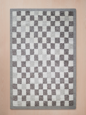 Keston Hand-knotted Wool Geometric Rug - Grey