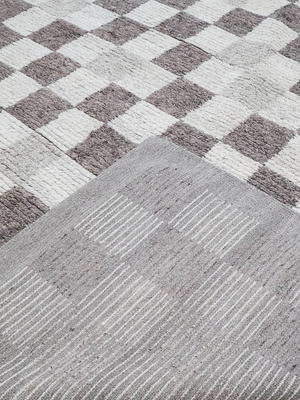 Keston Hand-knotted Wool Geometric Rug - Grey