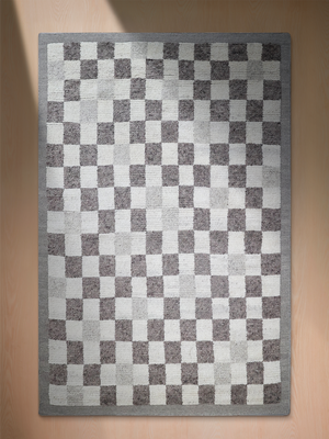 Keston Hand-knotted Wool Geometric Rug - Grey