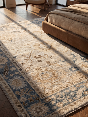 Zafar Hand-knotted Wool Persian Rug - Powder Blue