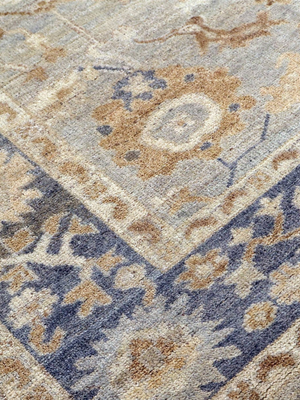 Zafar Hand-knotted Wool Persian Rug - Powder Blue