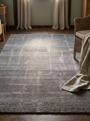 Velar Hand-knotted Wool Abstract Rug - Grey Melange