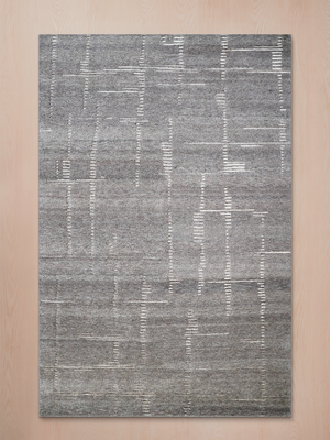 Velar Hand-knotted Wool Abstract Rug - Grey Melange