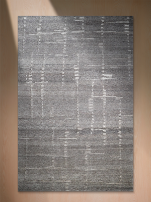Velar Hand-knotted Wool Abstract Rug - Grey Melange