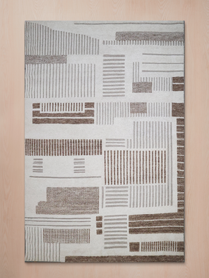 Solen Hand-knotted Wool Abstract Rug - Ivory