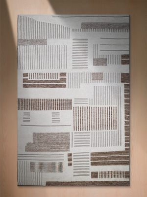 Solen Hand-knotted Wool Abstract Rug - Ivory