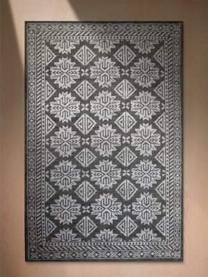 Cyrus Hand-knotted Wool & Silk Persian Rug - Grey