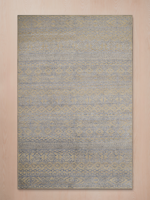 Liwan Hand-knotted Wool & Silk Abstract Rug - Beige