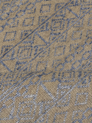 Liwan Hand-knotted Wool & Silk Abstract Rug - Beige