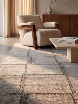 Talen Hand-knotted Wool Abstract Rug - Beige Melange