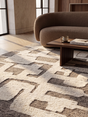 Neve Hand-knotted Wool Abstract Rug - Beige