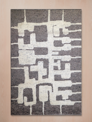 Neve Hand-knotted Wool Abstract Rug - Beige