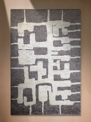 Neve Hand-knotted Wool Abstract Rug - Beige