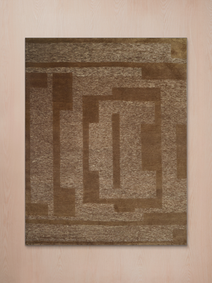 Cavin Hand-knotted Wool Abstract Rug - Beige