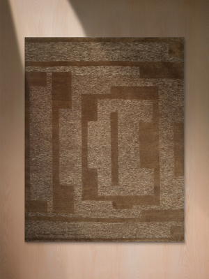 Cavin Hand-knotted Wool Abstract Rug - Beige
